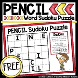 FREE Back to School Sudoku Word Puzzle ... PENCIL