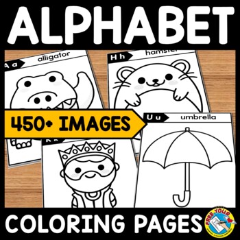 Preview of ALPHABET COLORING PAGES SHEETS A-Z BEGINNING LETTER SOUND BOOK PHONICS ACTIVITY