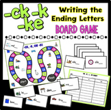 -ck, -k, or -ke Ending  Sounds Board Game & Recording Sheet