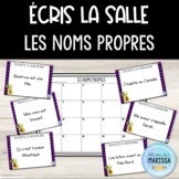 Écris la salle: les noms propres (French grammar task cards)