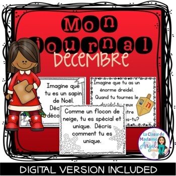 Preview of Écriture:  French Journal Writing Prompts for December