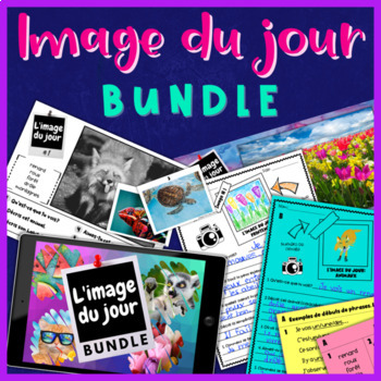 Preview of BUNDLE 135 Images French speaking writing Prompts Sentence building description