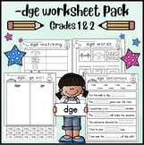 -dge Word Ending Worksheets & Word Cards (Grades 1-2)