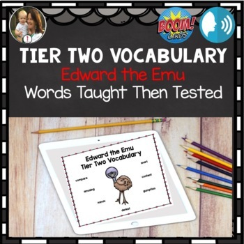 Preview of Tier Two Vocabulary BOOM CARDS Edward the Emu