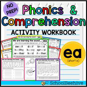 Preview of 'ea' (short e) Phonics and Reading Comprehension Worksheets