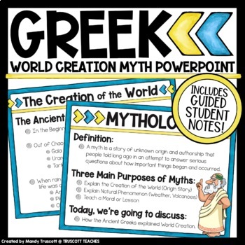 Preview of Greek Mythology: World Creation Presentation w/ Guided Student Notes