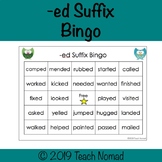 -ed Suffix Phonics Bingo Game | Sounds of -ed