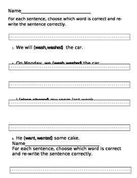 -ed word tenses worksheets by kcjanae | TPT