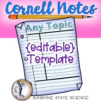 Preview of {editable} Cornell Notes Template