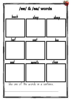Preview of /ee/ /ea/ phonics differentiated
