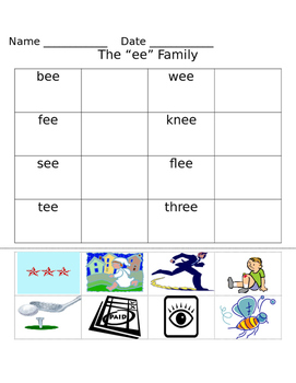 -ee word family worksheets by Inspire Daily | Teachers Pay Teachers