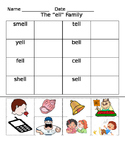 -ell word family worksheets