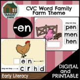 -en Word Family CVC | Fun Farm Theme (Digital and Interactive)