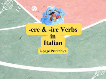 Preview of -ere & -ire verbs in Italian non-cursive