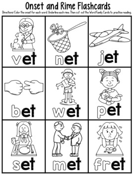 -et Word Family Worksheets by Red Headed Teacher | TpT