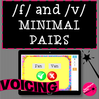 Preview of /f/ & /v/ Minimal Pairs - Voicing BOOM Cards for Distance Learning