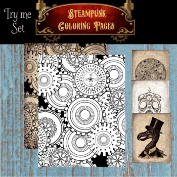 Preview of #freedomringsale Middle School Coloring Pages Steampunk for Teens and Highschool