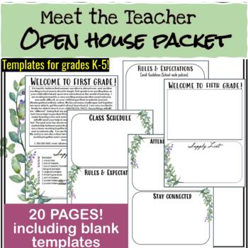 Preview of #fssparkle23 Meet the Teacher |Open House | Botanical Boho Farmhouse EDITABLE