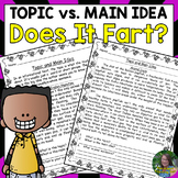 Topic vs Main Idea and Details Animals Farting