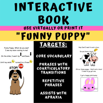 Preview of #funinthesun - Interactive Book for Apraxia - Speech Therapy CVC + Core Vocab