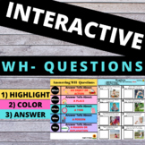 #touchdown2024 Interactive WH Question Worksheets | SPEECH