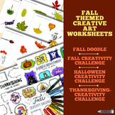 Fall themed creative art worksheets - 8 pages