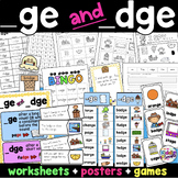 -ge and -dge Word Ending Trigraph Worksheets