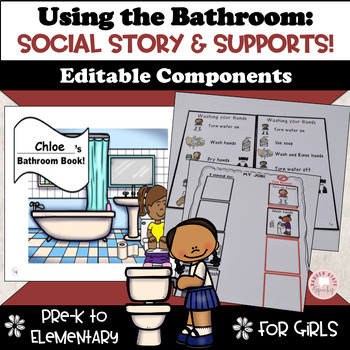 Preview of Toilet Training Using the Bathroom Social Story Visual Supports Girls