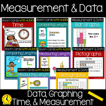 Preview of Measurement and Data | Graphing | Time | Boom Cards