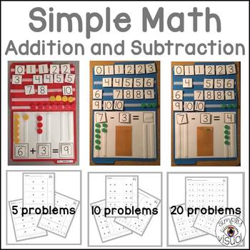 Preview of Simple Math File Folder Activities with Blank Printables Bundle