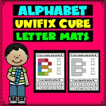 Preview of Alphabet With Unifix Cubes | Snap Cube Letter Mats