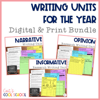 Preview of Narrative Informative and Opinion Writing Bundle Print & Digital