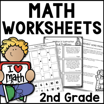 Preview of End of the Year Review for 2nd Grade Math Review Pack Printables