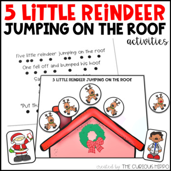 Preview of Five Little Reindeer Jumping on the Roof