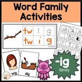 ig Word Family Activities | Rime and Onset