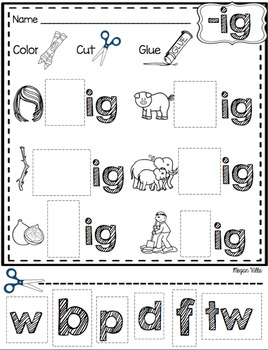 IG Word Family Worksheets