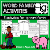 - ig  Word Family and Rhyming Activities—{No Prep!}