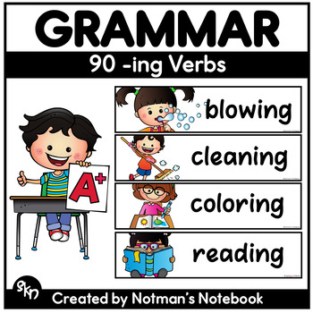 Preview of -ing Verbs Pocket Chart Cards