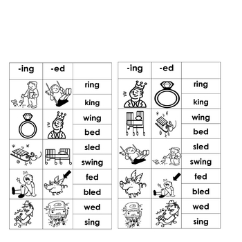 -ing & -ed Word Families (for Word Work or Centers) by Gladys Alfaro Moisa