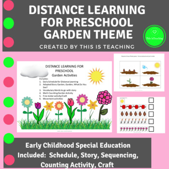 Preview of Distance Learning Garden Spring Theme Lesson Plans Preschool Special Education