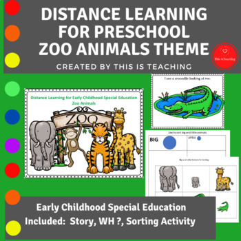 Preview of Distance Learning Zoo Animals Theme Lesson Plans Preschool Special Education