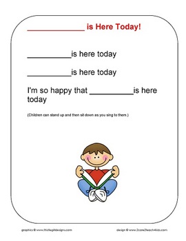 Who Is Here Today Preschool Chart