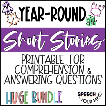 Preview of Year Round Short Stories Print BUNDLE | Spring Summer Fall Winter Comprehension