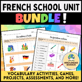 À l’école: French School Unit BUNDLE - Vocabulary workshee