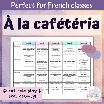 Preview of À la cafétéria | French Oral Activity | Ordering from the cafeteria in French