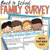 Getting To Know Your Child Parent Questionnaire for Back t