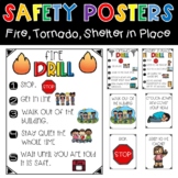 Safety Drills Signs and Posters for Fire Tornado Shelter i