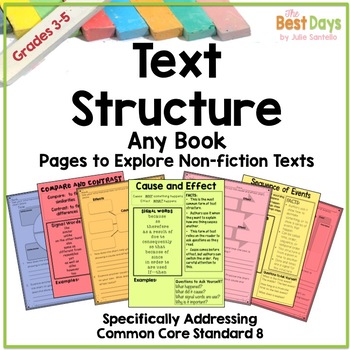 Preview of Text Structure Worksheets Graphic Organizers for Any Nonfiction Book