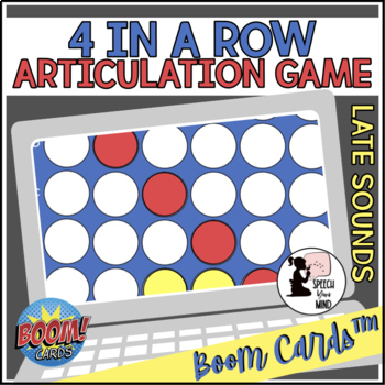 Preview of R & Late Sounds Four in a Row Articulation Boom Cards™ | Connect 4 Style Speech