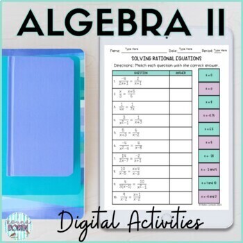 Preview of Algebra 2 Digital Activities Bundle